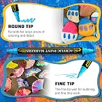 36 Colors Dual Tip Acrylic Paint Markers, Acrylic Paint Pens Paint Markers For Rock Painting Wood Canvas Plastic Metal And Stone, Acrylic Dot Markers For DIY Crafts Making Art Supplies