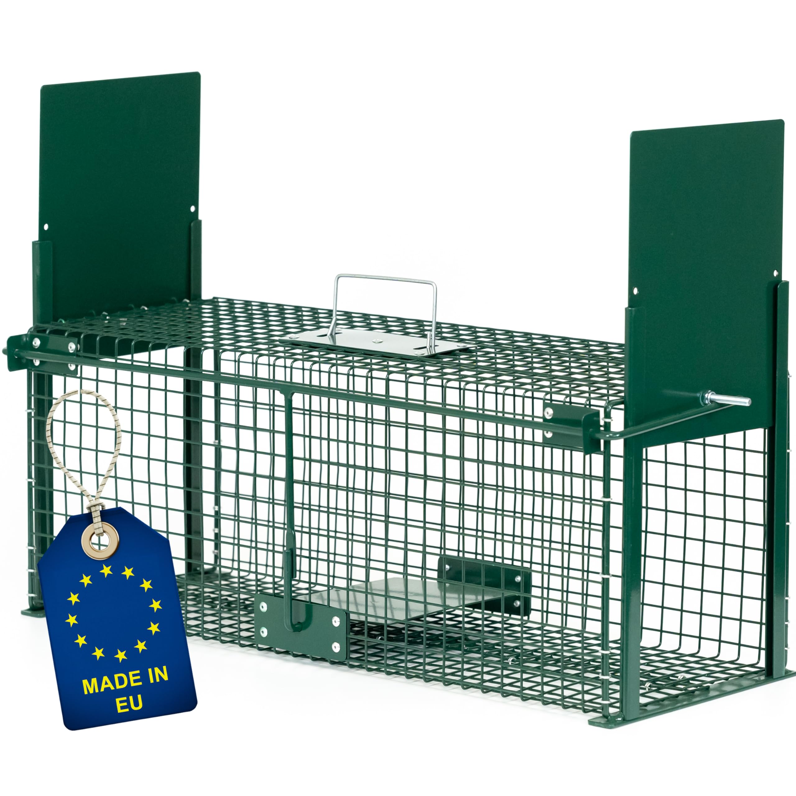 ITA Trampa para Animales Vivos 5067-61x23x21 cm - por Martas Ratas Ardillas - 2 Puertas, Resistente al Tiempo, Reutilizable, Montada - Made in EU