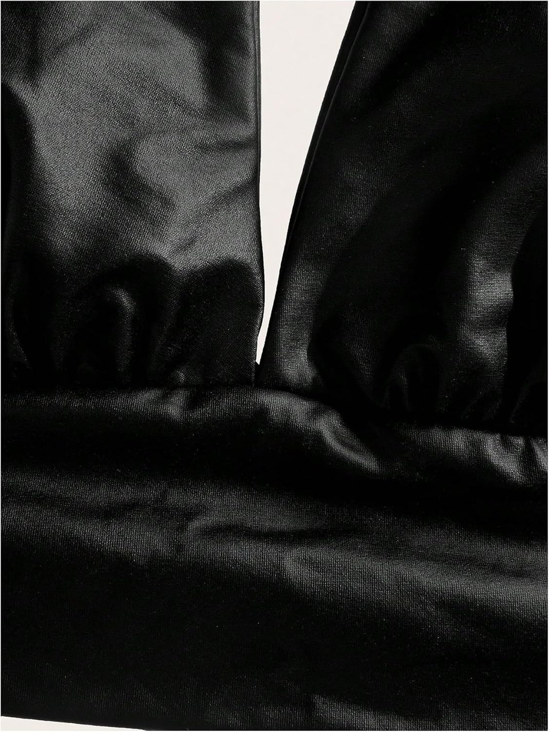 SHENHE Women's Y2k Faux Leather Halter Crop Top Backless Low Cut Deep V Sexy Rave Clubwear - Image 5