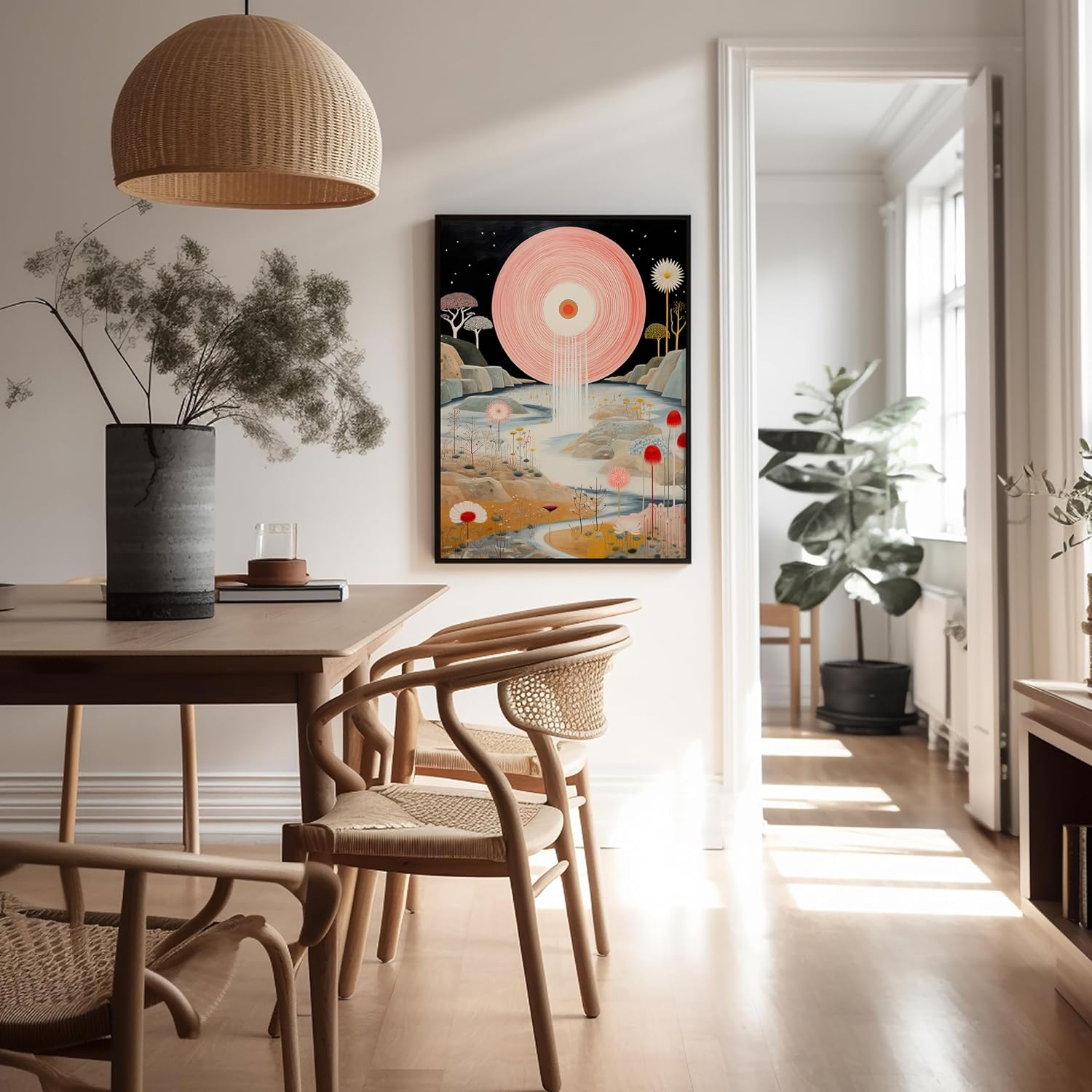 Poster Master Trippy Space Print - Psychedelic Poster - Weird Landscape Art - Abstract Wall Design - Gift for Men & Women - Modern Decor for Living Room, Bedroom or Office - 8x10 UNFRAMED Wall Art