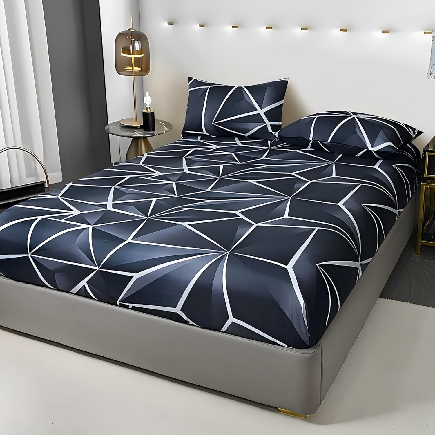 5-Piece Oversized Bedspread Set - Jacquard Matelassé Coverlet with Sham, Reversible Floral Damask Pattern, Scalloped Edge (Alaskan King, White/Blue) (Queen, Blue)