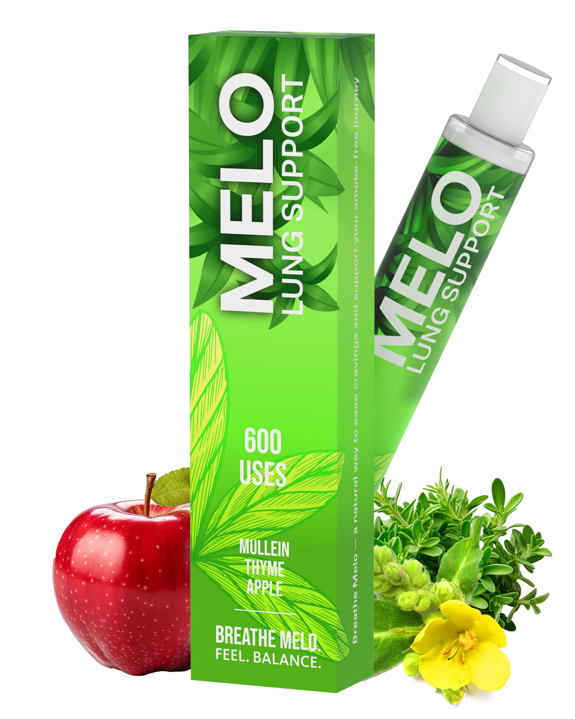 Amazon.com: MELO Herbal Diffuser Pen - Quit Smoking Inhaler Stick with  Mullein, Thyme & Refreshing Apple Flavor - Plant-Based, Nicotine Free  Vapors Pens for Relaxation & Respiratory Wellness