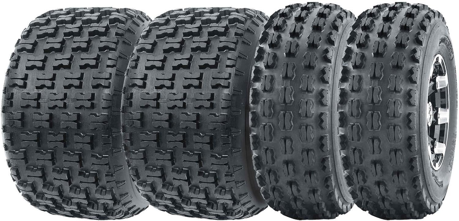 WANDA Set of 4 Sport ATV Tires AT 19x7-8 Front & 20x10-9 Rear