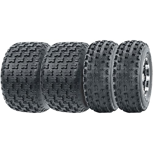 WANDA Set of 4 Sport ATV Tires AT 19x7-8 Front & 20x10-9 Rear
