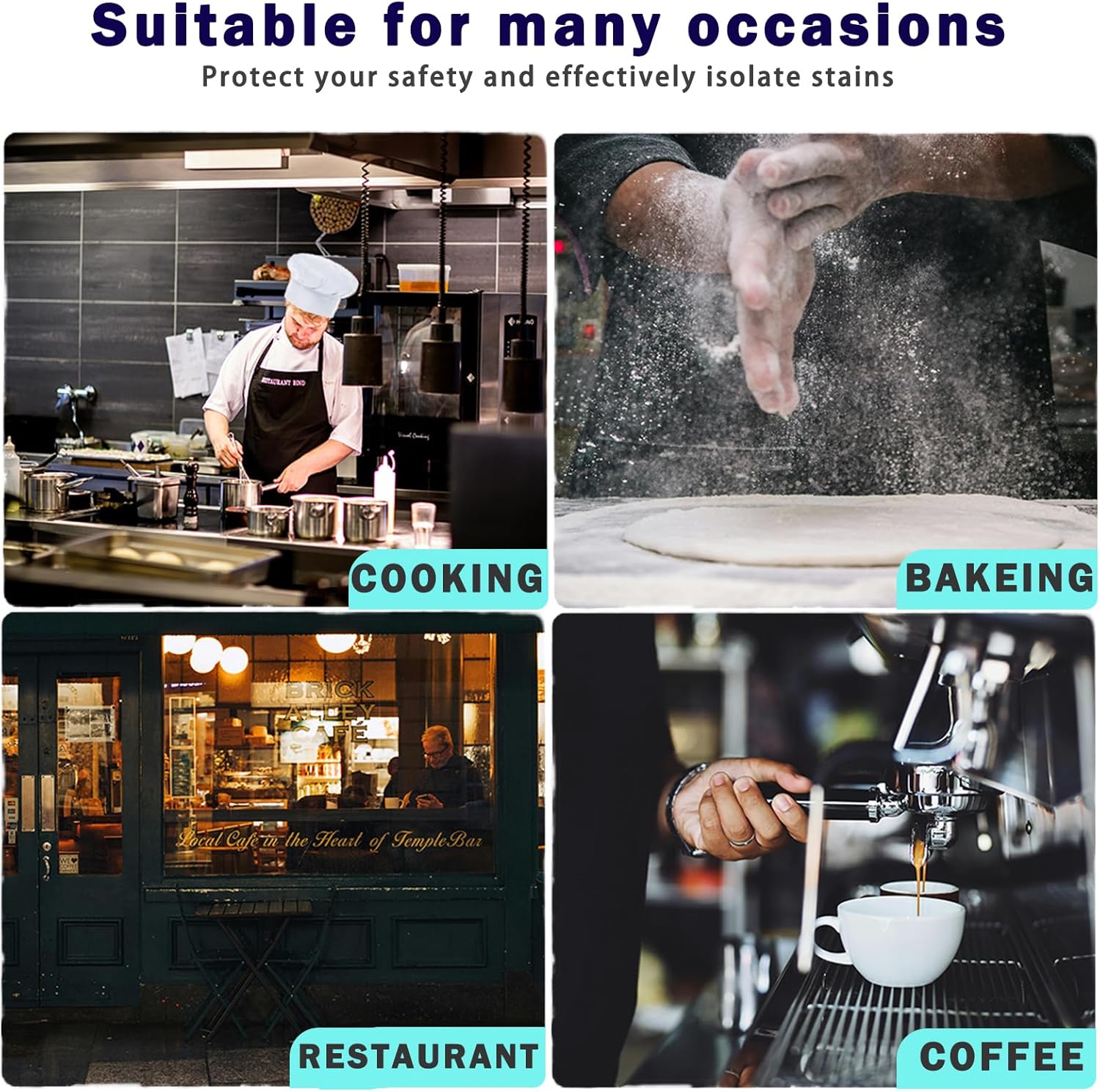 Cute Floral Aprons for Women with Pockets,Cotton Adjustable Neck Strap Apron for Kitchen Cooking Baking Gardening - Image 7