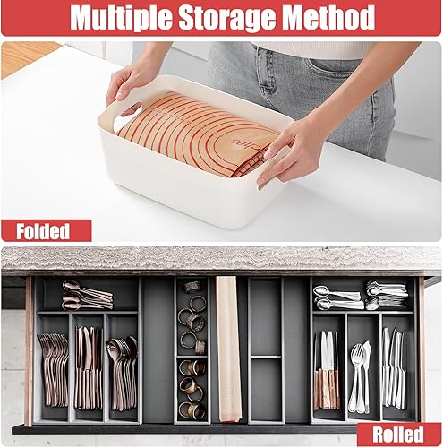 Miniatura 8 de Tapete de silicona para hornear de 36 x 24 pulgadas, antideslizante y reutilizable, con medidas, tabla de amasado antiadherente, para masa,