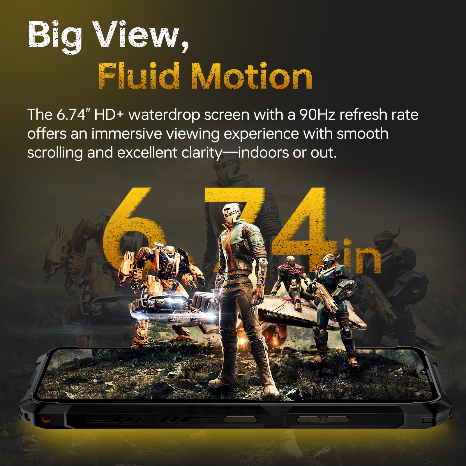 CUBOT Kingkong ES 3 Rugged Smartphone Android 15, 10200mAh/33W Batteria, 16GB+256GB/1TB Telefono Indistruttibile, 6.74'' Cellulare da Lavoro, 48MP+16MP, 4G Dual SIM/NFC/IP68/IP69K/Face ID/GPS/15.3mm