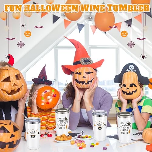 Miniatura 2 de Paquete de 6 tazas de taza de bruja de Halloween, 20 onzas de Witch's Brew Dont Make Me Flip My Witch Switch con aislamiento gótico, taza de café de