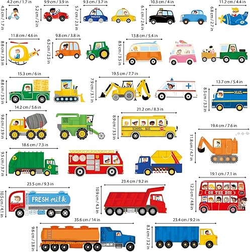 Miniatura 6 de DECOWALL DS9-8064 Calcomanías de pared para transporte y vehículos, calcomanías para decoración de dormitorio de niños pequeños, automóvil, camión,