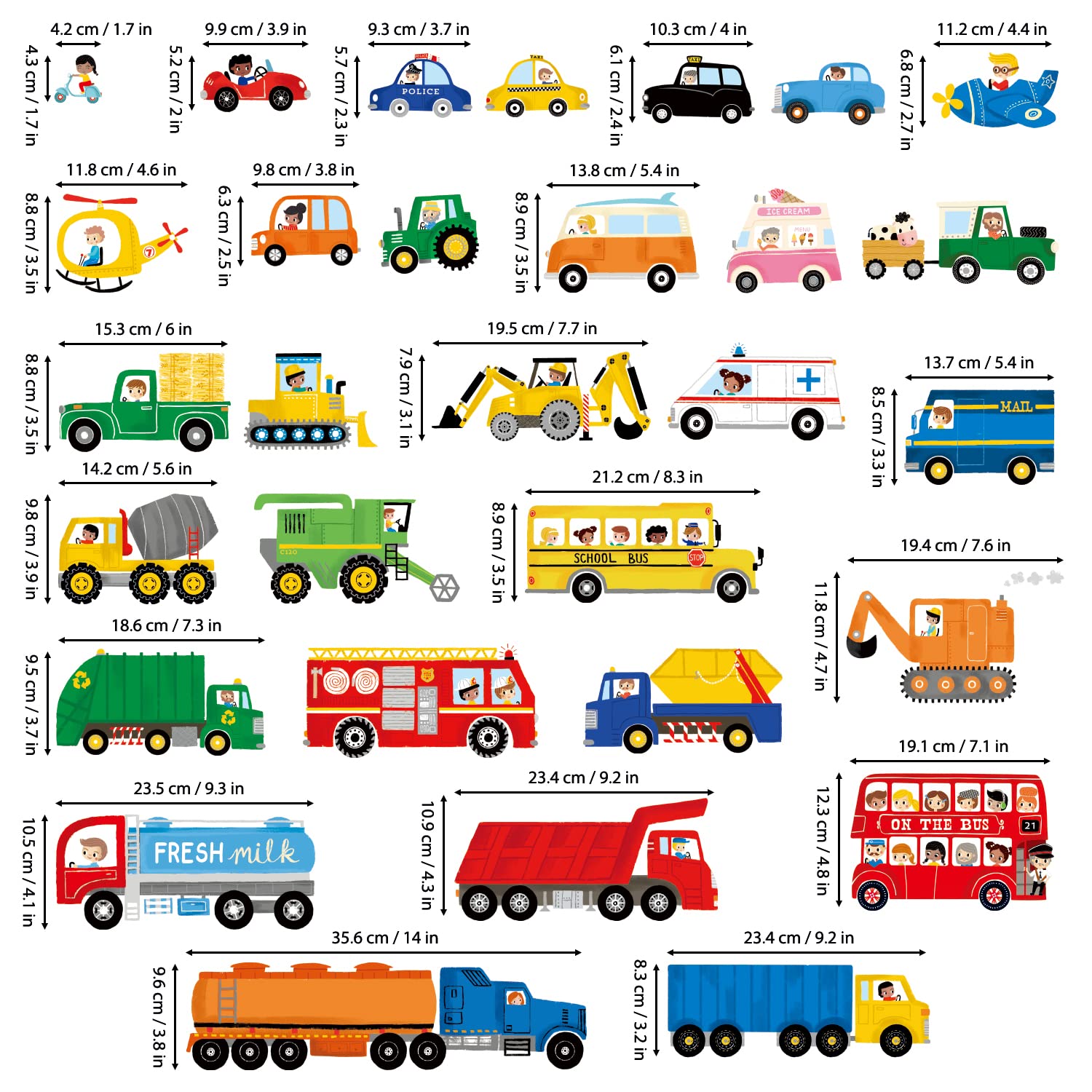 Toddler Boy Room Decor DECOWALL SG3-2308 Transports And Road Wall ...