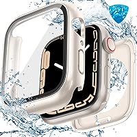 Vista 28 de 3 en 1 Goton - Funda impermeable dura para Apple Watch con protector de pantalla de 45 mm, cubierta frontal de vidrio templado protectora delgada
