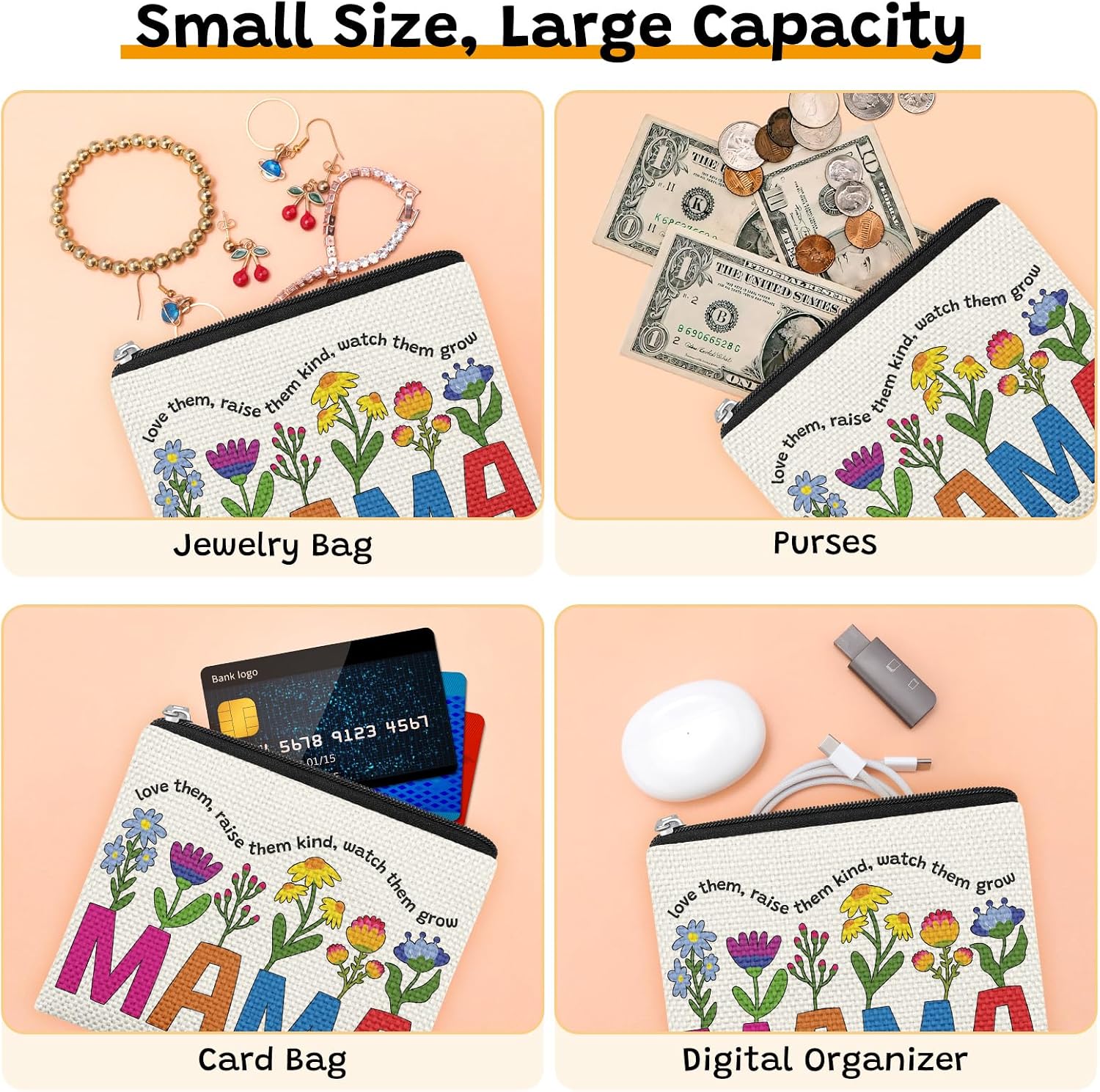 Gifts for Women Birthday Coin Pouch Sentimental Meaningful Gift Ideas for Mother Christmas Birthday Mother's Day Thanksgiving Gift Ideas for Mother Best Mom Gifts Coin Wallet with Zipper