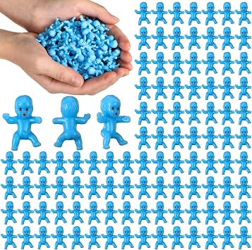 VioraWhite 100 Pcs Mini Plastic Babies Party Supplies 1",Blue