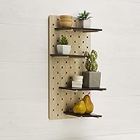 Vista 6 de MELANNCO Tablero de clavijas MDF para estantes, 20x10 pulgadas, negro