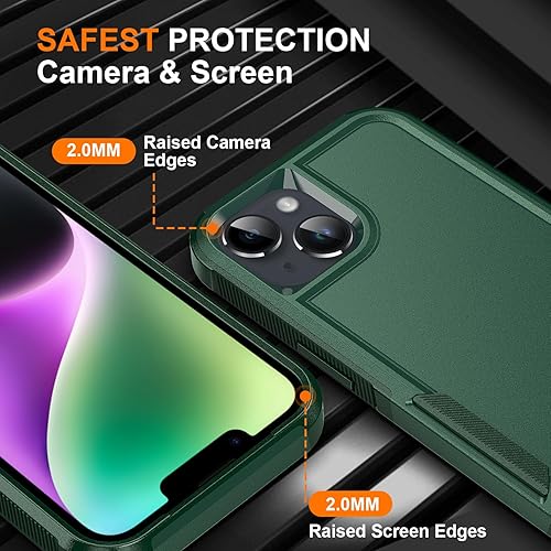 Miniatura 6 de Ezanmull Funda para iPhone 14, a prueba de golpes, a prueba de caídas, cuerpo completo, 2 protectores de pantalla de vidrio templado + 2 protectores