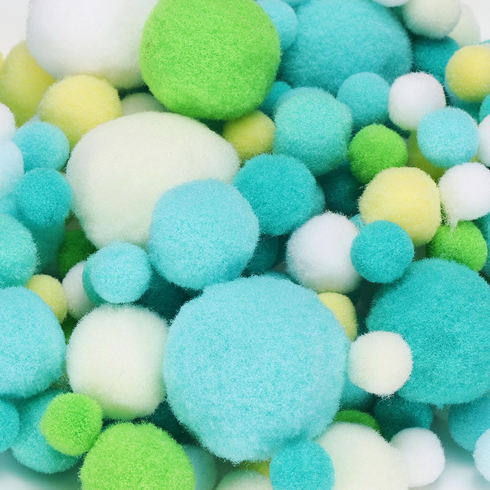 PATIKIL Fuzzy Pom Poms Balls, 120 Pcs Assorted Sizes Mini Pompoms for Crafts Jewelry Making Accessories Clothing for Arts DIY Craft Making Decorations Pet, Yellow-Green Series