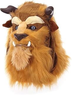 elope - Disney Beauty Beast Mouth Mover Adult Mask - Yellow & Brown Faux Fur, Moving Jaw, Comfortable Fit, Officially Lice...