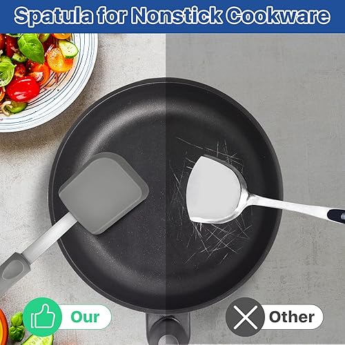 Miniatura 4 de 4 espátulas de silicona, espátula de silicona resistente al calor, utensilios para hornear sin arañazos, espátulas pequeñas para utensilios de