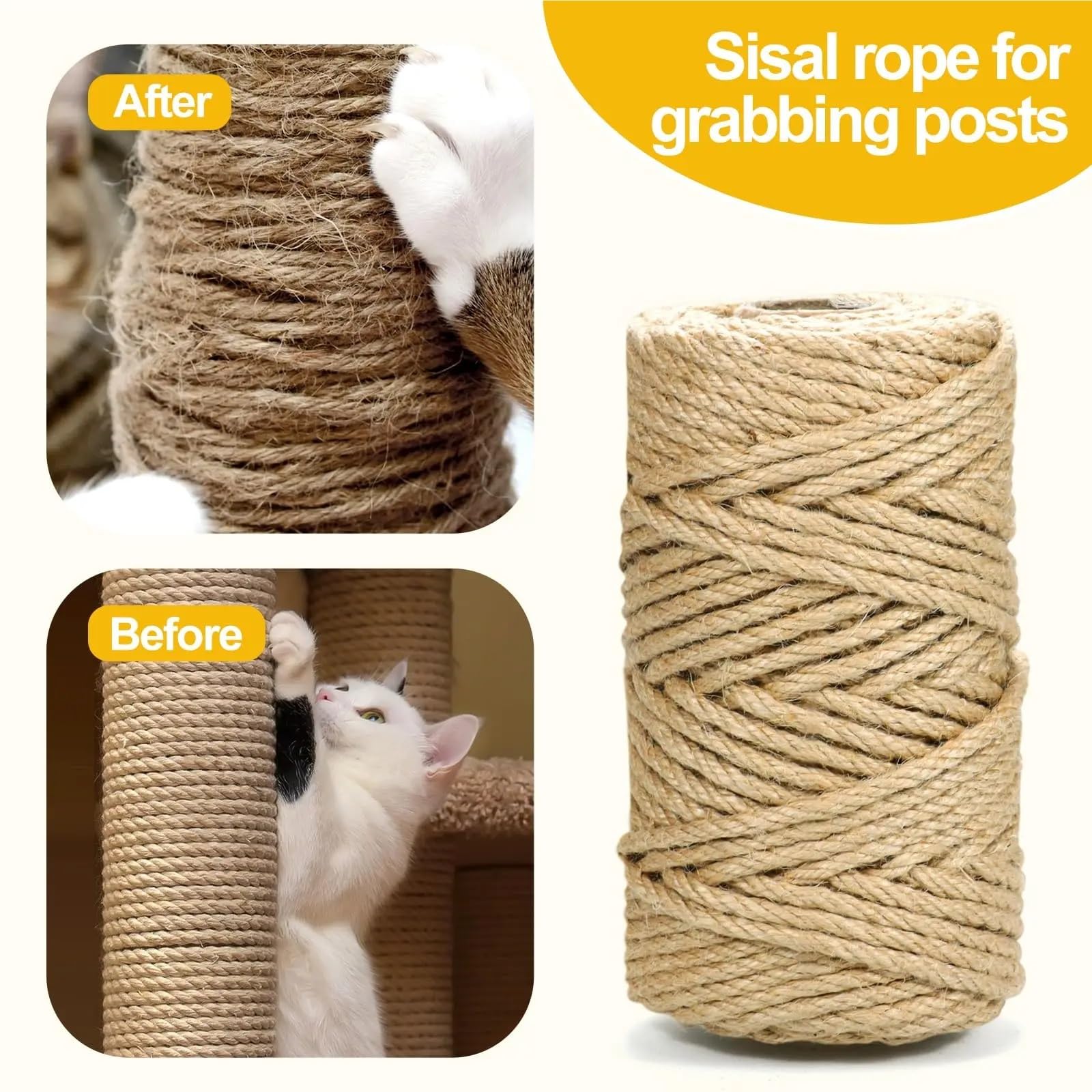 Ficelle De Jardin Ficelle de Jute – Cordon Robuste 6 mm for l'artisanat, Le Jardin et l'emballage, Corde en Fibre for Regroupement, décoration DIY(50m Length)