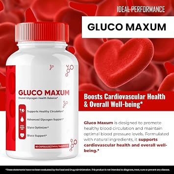 Gluco Maxum Capsules - GlucoMaxum Supplement Pills Premium Formula - Maximum Strength, GlucoMaxum Advanced Optimizer Capsules, GlucoMaxum All Natural Support Pills, GlucoMaxum Reviews (2 Pack)