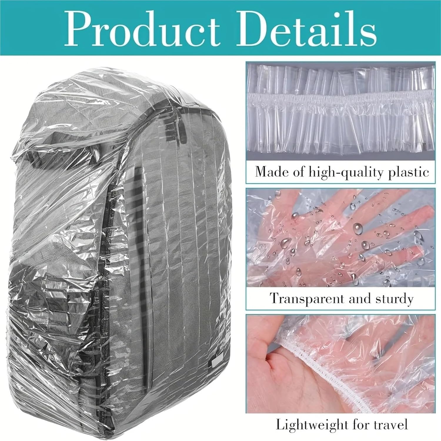 Waterproof Backpack Cover 100Pcs Disposable Backpack Rain Cover Elastic Waterproof Dustproof Lightweight for Outdoor Hiking Cycling Camping Travel