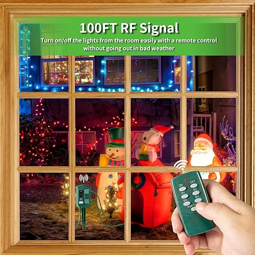 Miniatura 4 de Temporizador de estaca eléctrica para exteriores para decoraciones de luz de Navidad, impermeable, del atardecer al amanecer, regleta de