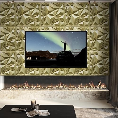 Miniatura 36 de STICKGOO Paneles de pared 3D para decoración de pared interior, paneles de pared 3D de diamante de roble claro, paneles de pared de PVC con acento