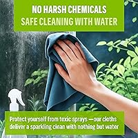 Vista 2 de E-Cloth Kit de paño de limpieza de microfibra para ventanas, espejos, automóviles, lentes, lentes y más, limpieza sin rayas, lavable a máquina