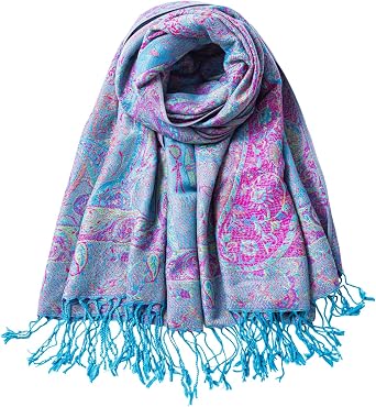 TUSHUSTY Pashmina Feel Rave Scarf Women Men Two-Tone Wrap