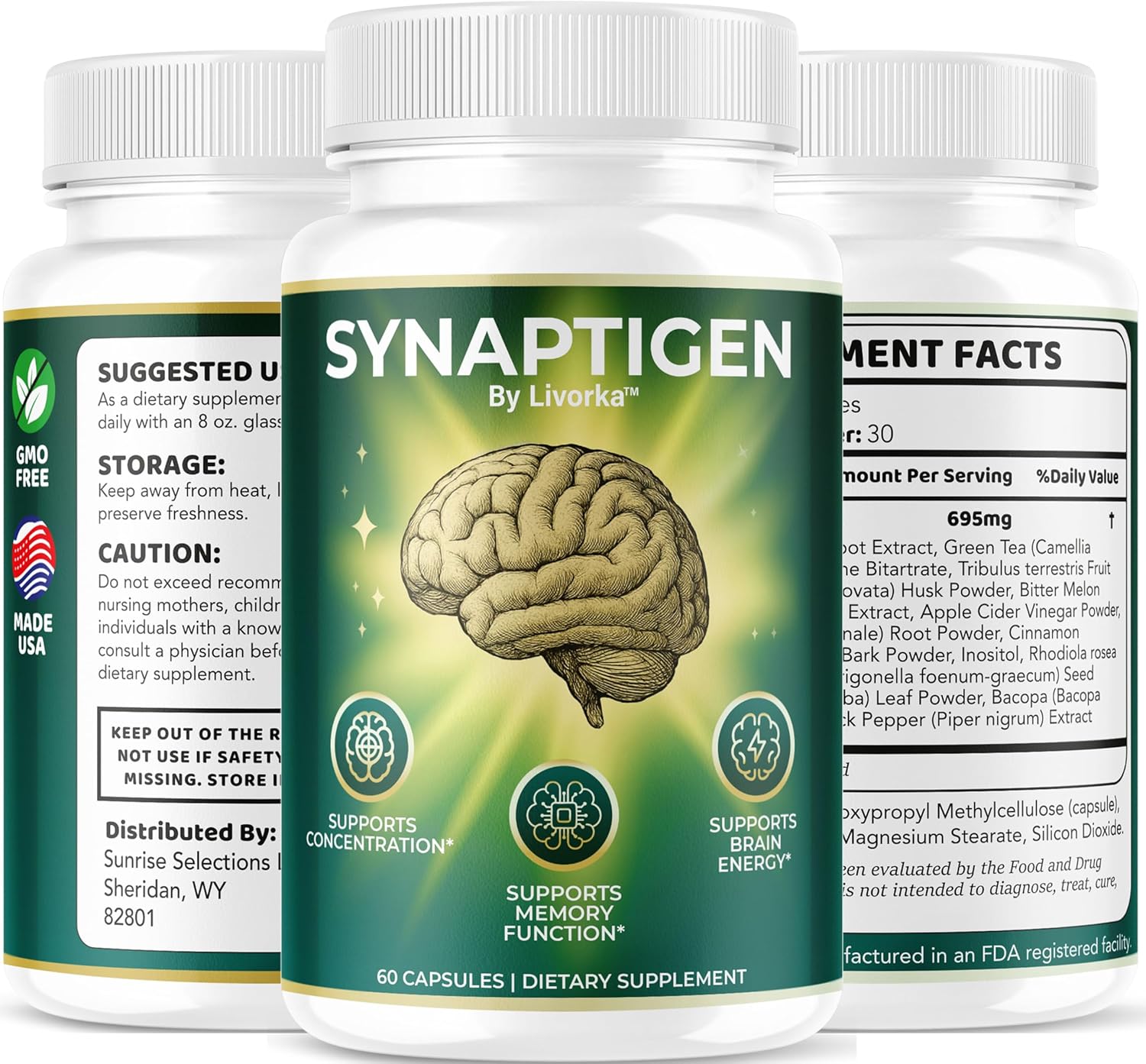 Synaptigen Capsules - Synaptigen Brain and Memory Pills Daily Support Focus All Natural Premium Advanced Formula Cognitive Function for Overall Health & Wellness, 60 Capsules for 1 Month - Image 9