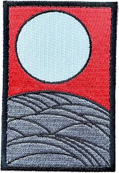 100% Embroidery Japan Patch Patches Japanese Playing Cards Hanafuda Susuki ni tsuki A0355