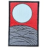 100% Embroidery Japan Patch Patches Japanese Playing Cards Hanafuda Susuki ni tsuki A0355