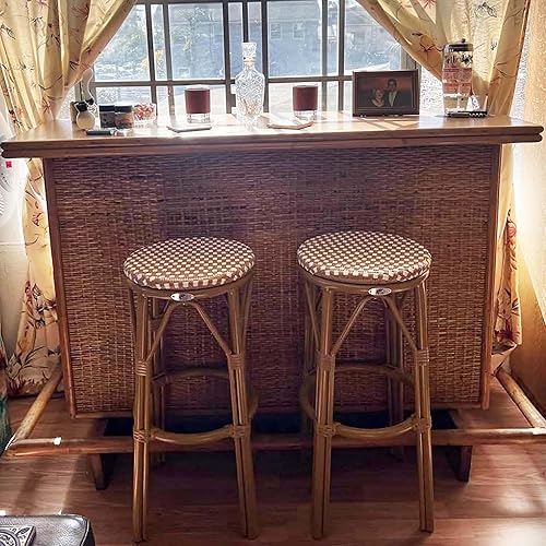 Outdoor Round Bar Height Stool Set of 2 Patio Backless