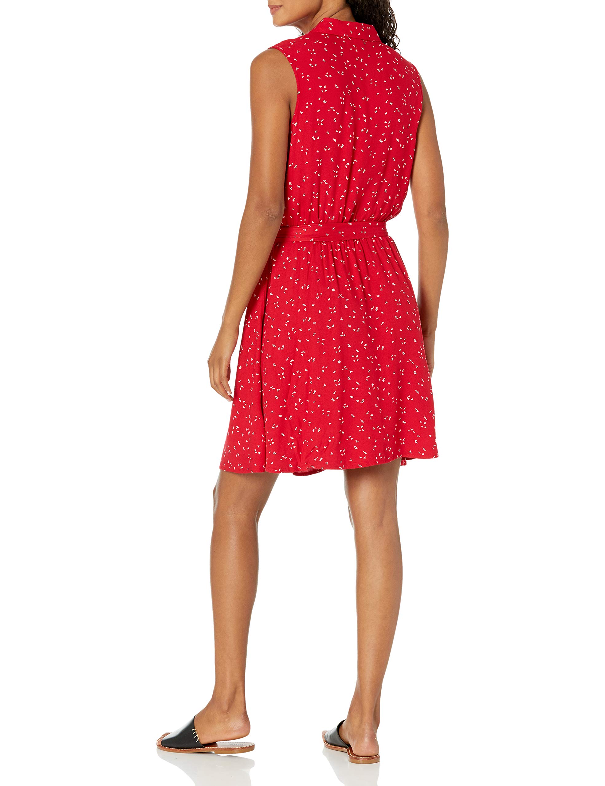 Amazon Essentials Mujer Vestido Camisero Tejido sin Mangas de Ajuste Relajado