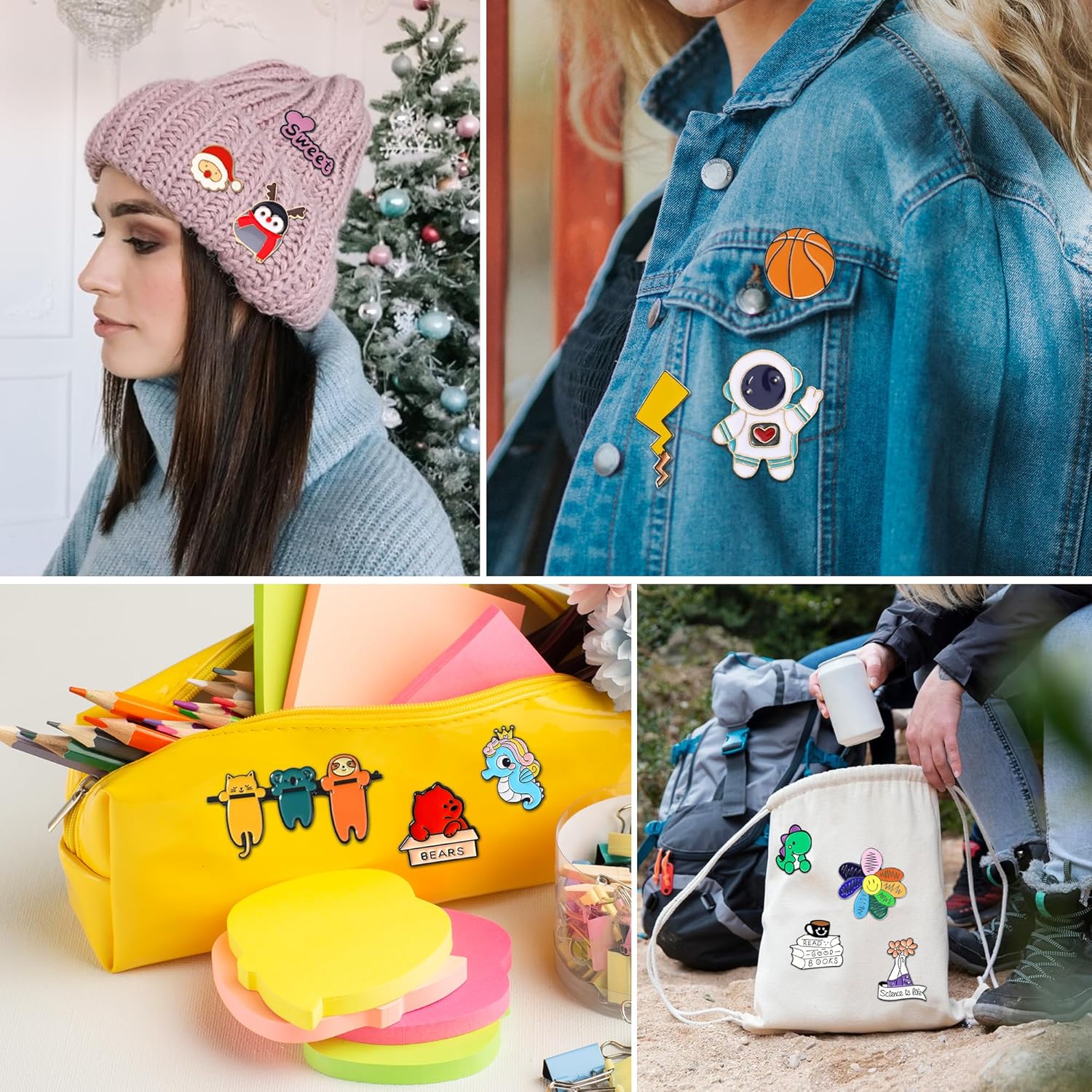 Japior 20/30/60/100 Mixed Enamel Pins for Backpacks,Pins for Sambas Brooches for Women Hat Cute Funny Button Pins Bulk Set,Cartoon Plant Aesthetic for Women Girls Cloths Decoration - Image 6