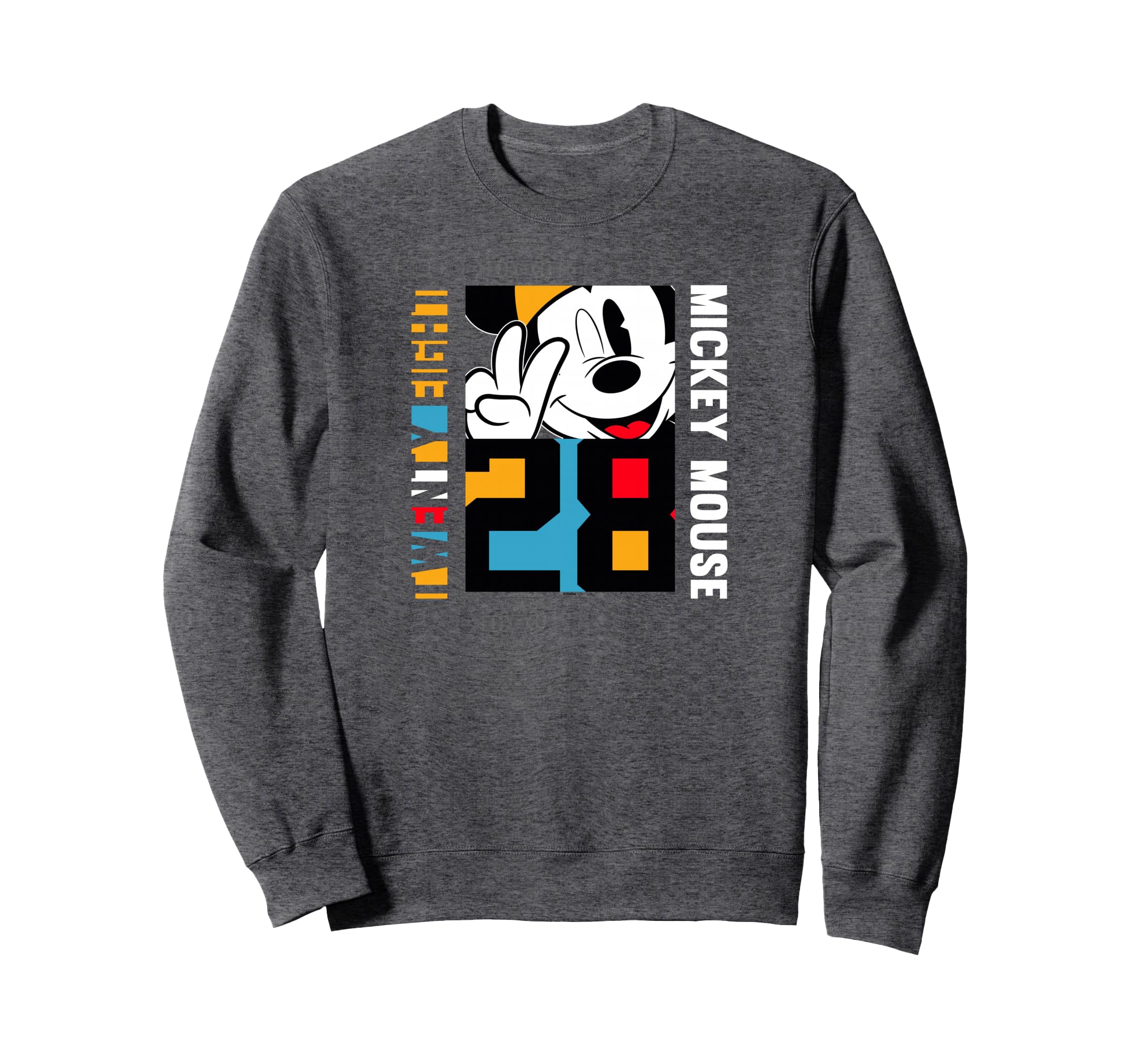 Mickey 28 Sweatshirt Disney col rond décontracté gris - 2