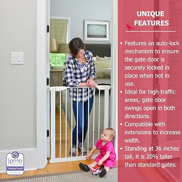 Cardinal Gates XTPPG Extra-Tall Pressure Baby and Pet Gate, White