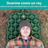 Almohadilla de dormir - Ultraligera colchoneta para dormir - Colchón de aire inflable y compacto para acampar, apto para mochileros, senderismo