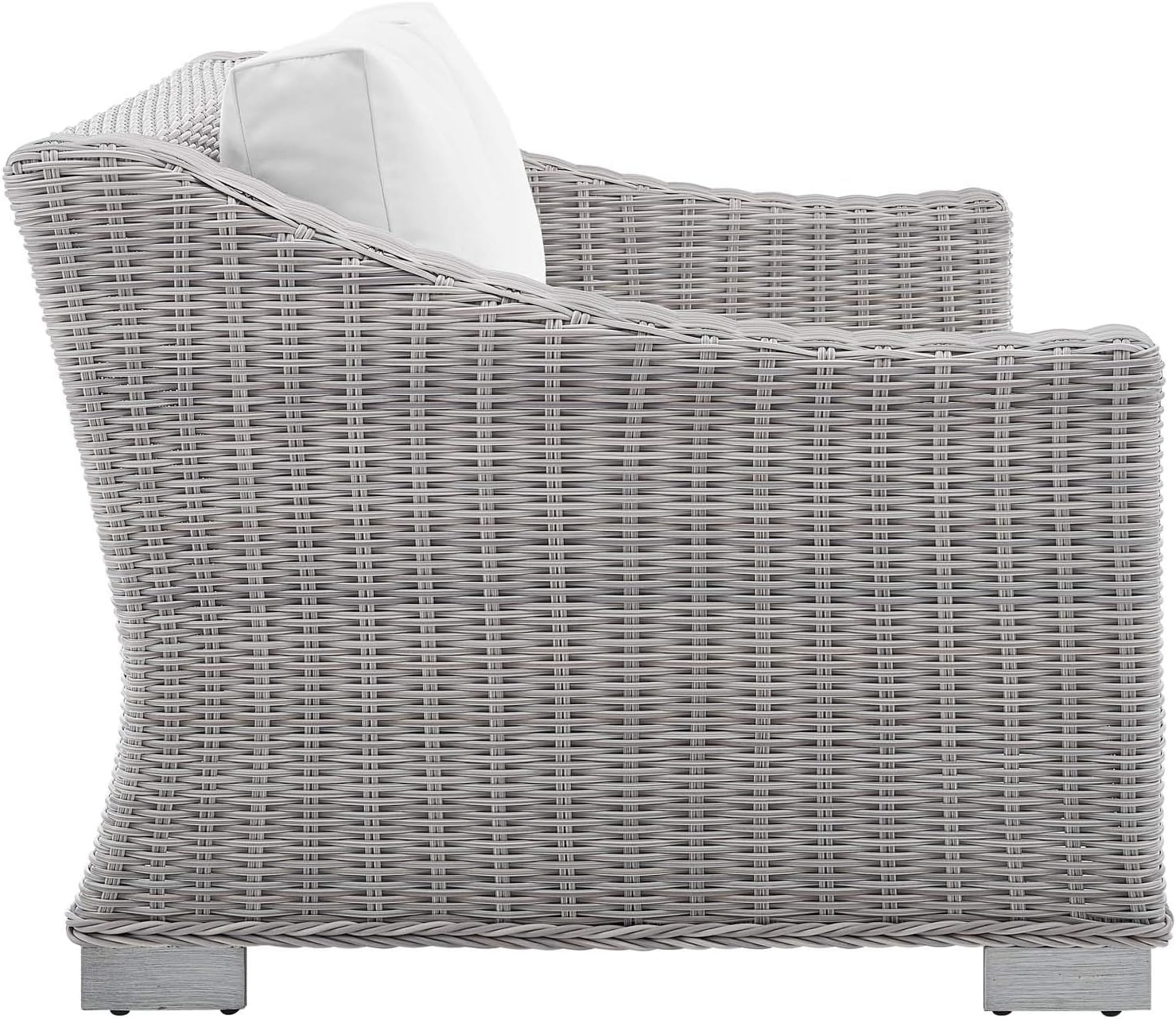 Modway EEI-3973-LGR-WHI Conway Sunbrella Outdoor Patio Wicker Rattan, Light Gray White