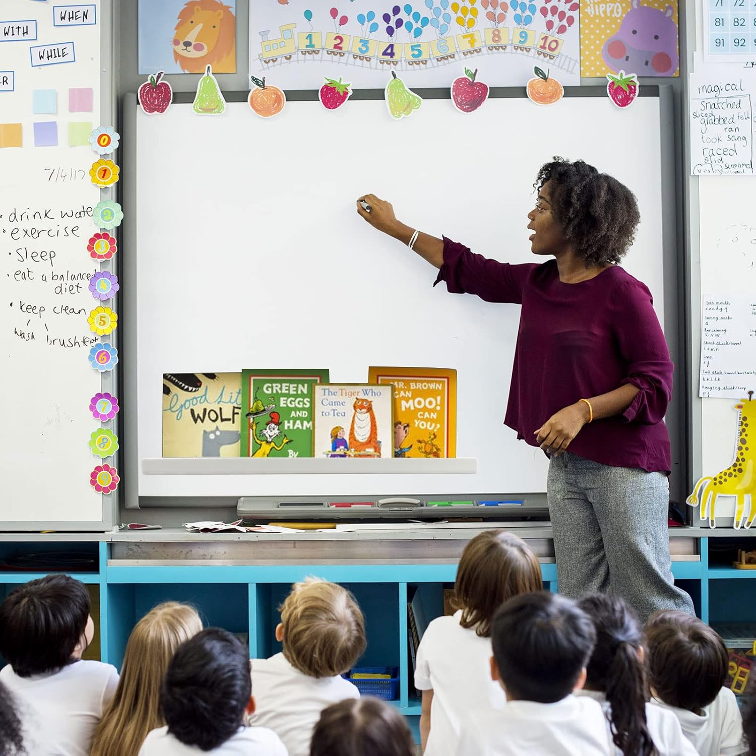 AAiphuwew 2 Pack Bookshelf for Whiteboard, White