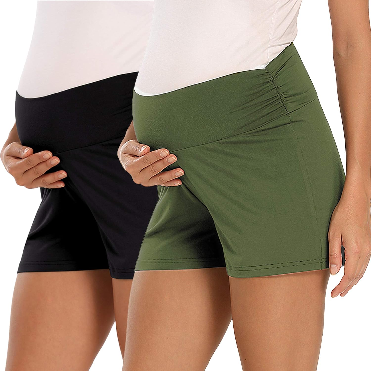 fitglam Women's Maternity Shorts Summer Lounge Yoga Pajama Active Pregnancy Short Pants at  Women’s Clothing store