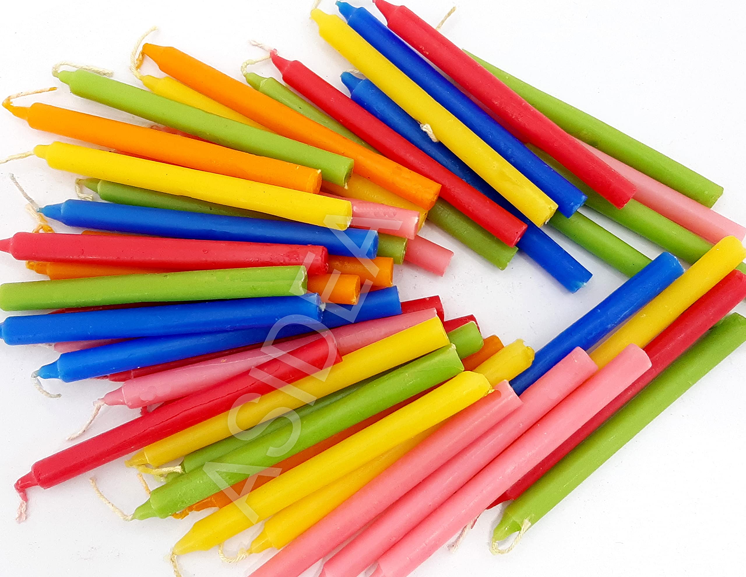 ASIDEA Plain Multicolour Stick Candles for Diwali Decoration, Festival, Celebration (300)
