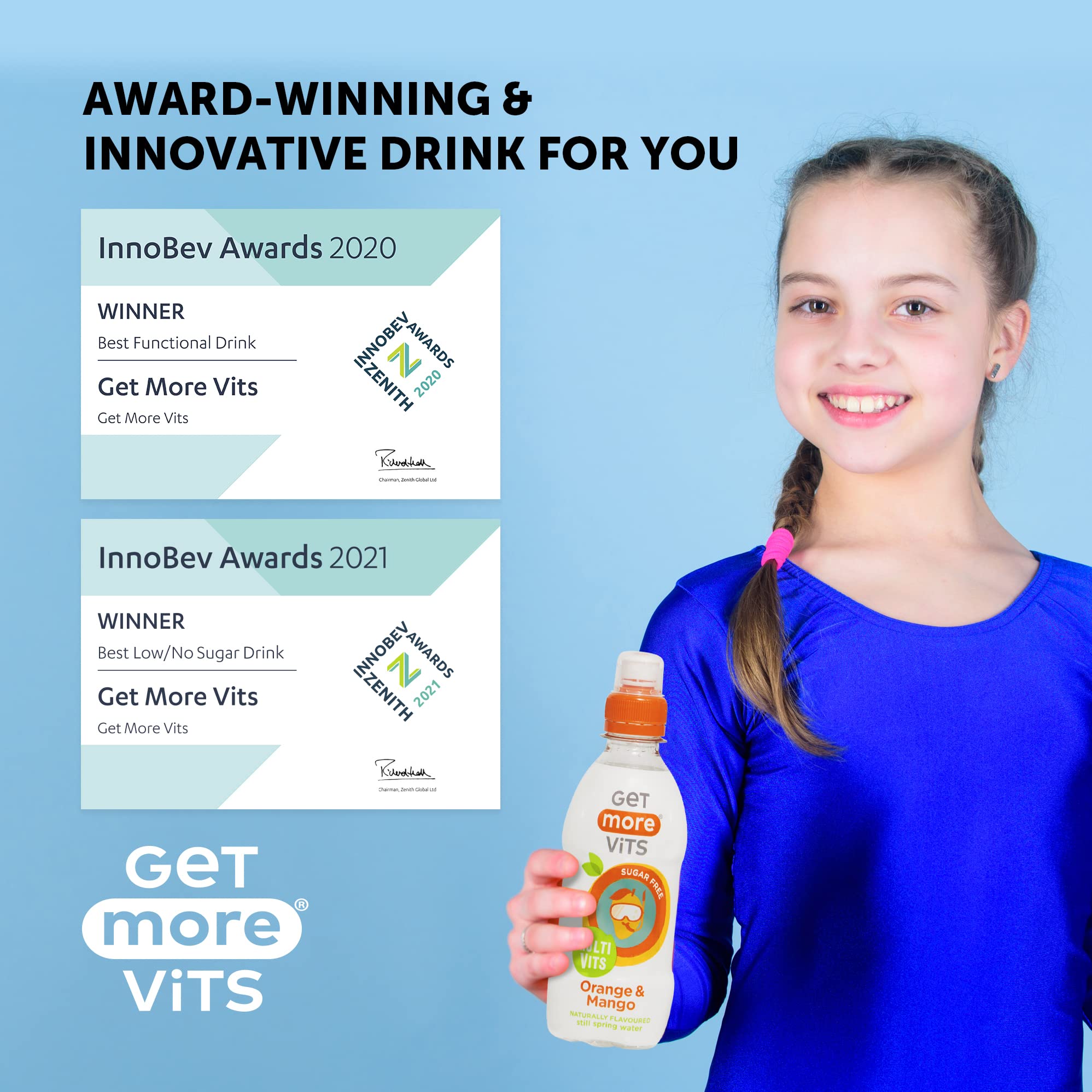 Buy Get More Vits Flavoured Water for Kids Orange & Mango Spring