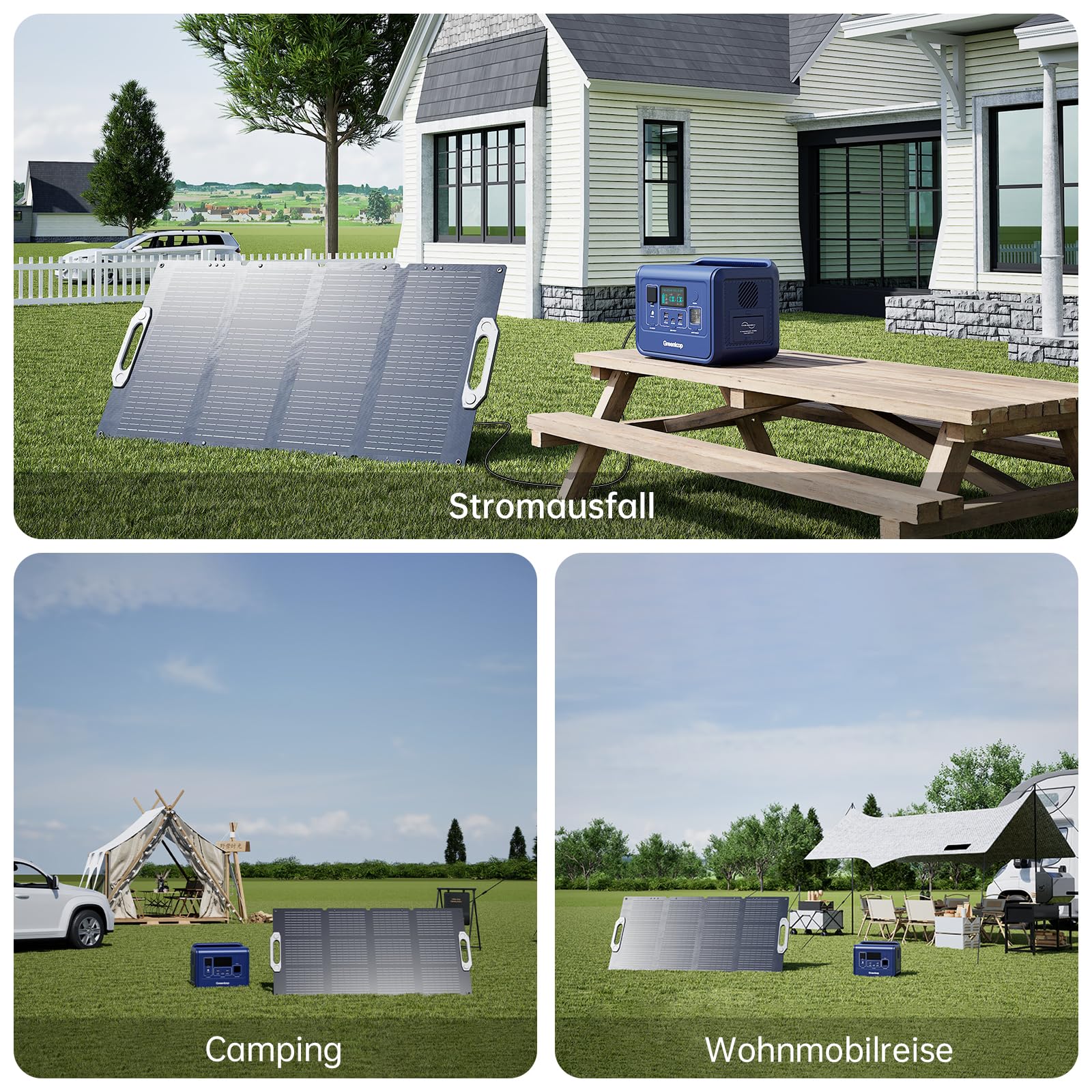 Greenloop Solarpanel 100W Faltbar Tragbares IP65 Wasserdicht ETEF Solarzellen 22,5% Wirkungsgrad 4kg Leicht inkl. Tragetasche
