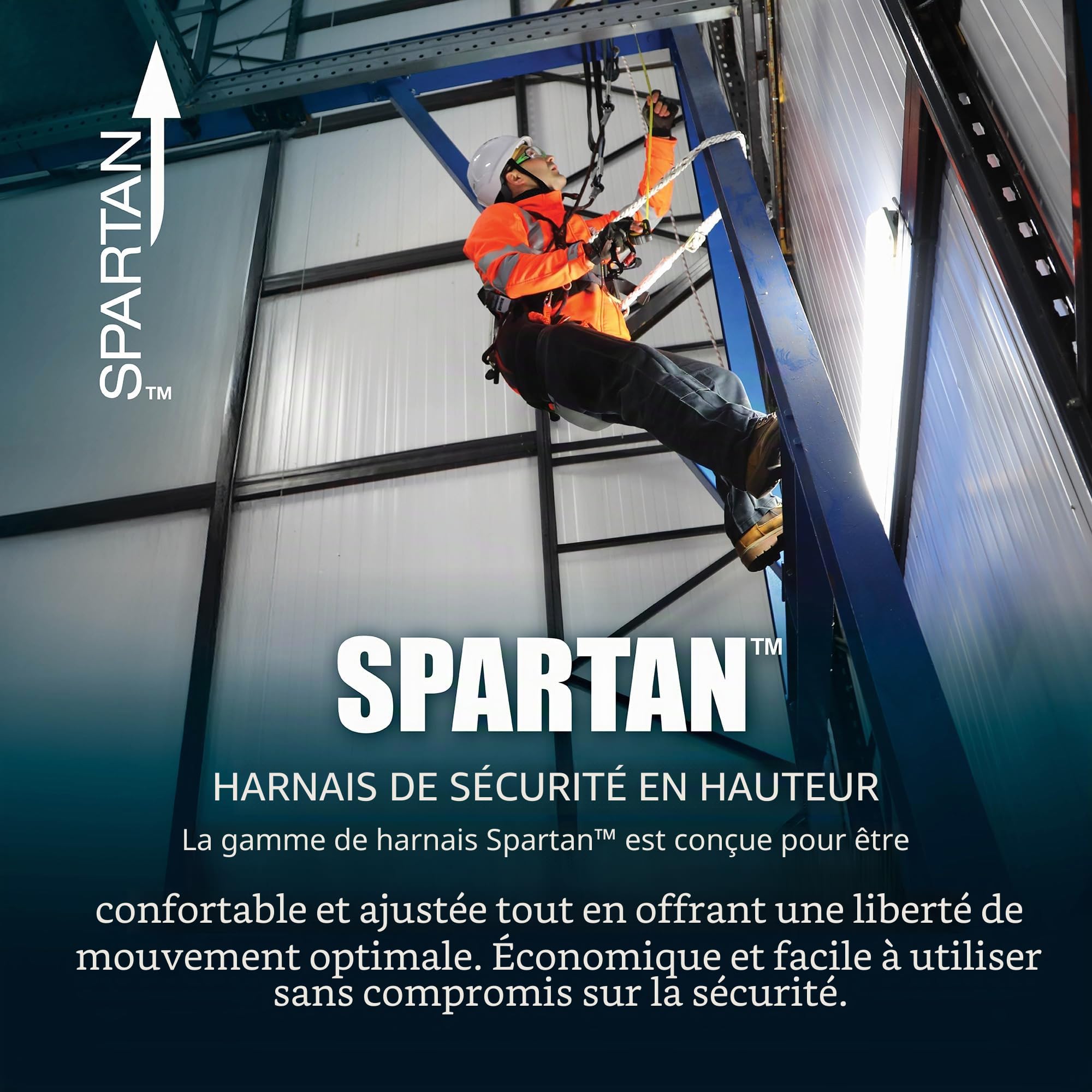 JSP SPARTAN Kit Antichute - Noir - Taille Unique - Sécurité en Hauteur - Harnais et Baudrier Sécurité Antichute pour Toiture, Échafaudage, Plateformes et Maintenance - EN 361 & EN 355
