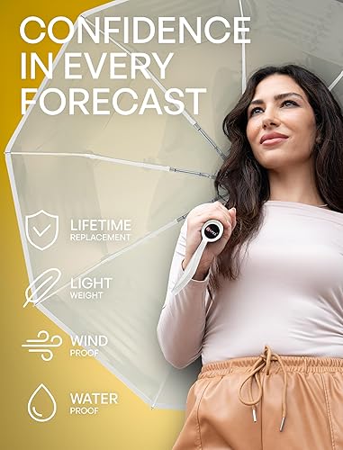 Miniatura 70 de REPEL Windproof Travel Umbrella - Compact & Withstands Winds up to 85MPH , Strongest Premium Auto Folding Umbrella for Rain and Sun - Durable, Light