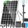 Solarteichpumpe 15W Solarbrunnenpumpe mit 720 L/h Durchfluss 5 m verlängerbarem Netzkabel 4 Sprühmuster & Schmutzfangsack – Ideal für Teiche & Wasseraufstellungen