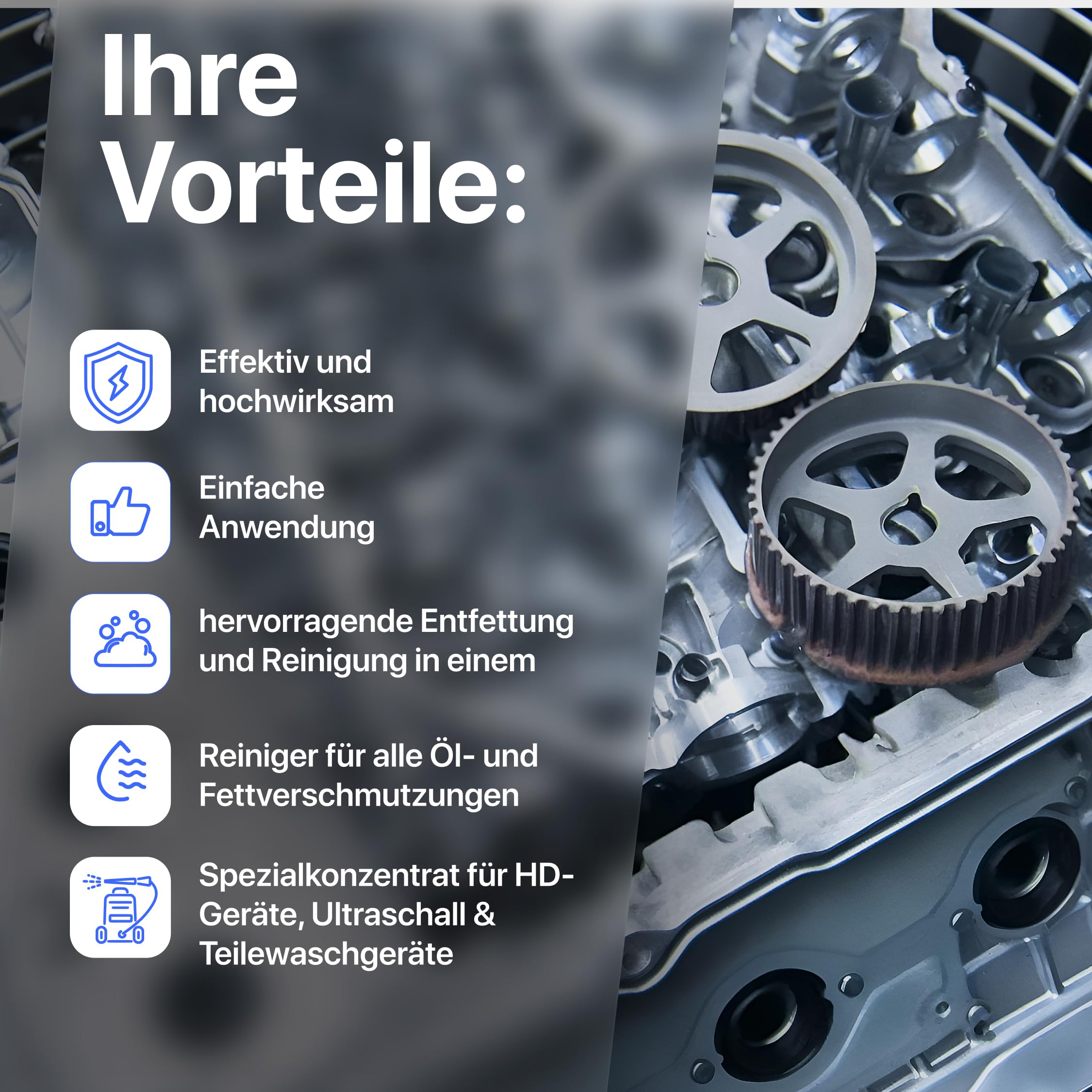 Ultraschallreiniger | Konzentrat 1:100 | Teilewaschreiniger | Entfetter | 10 Liter | Konzentrat zur Reinigung von Autoteilen | Vergaser, Zylinderköpfe, Injektoren, Einspritzdüsen und vielem mehr