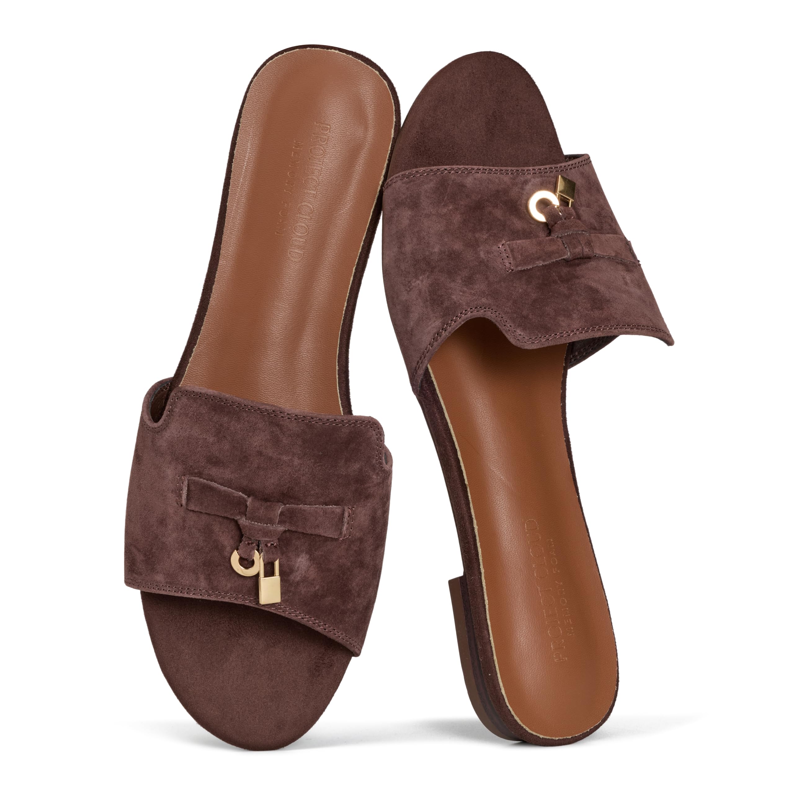 Project Cloud 100% Genuine Leather Sandals Women Dressy - Non-Slip Womens Sandals with Memory Foam Insole Slides for Women Footwear - Lightweight Flat Sandals for Women 2026 (Cannes) — view 8