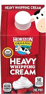 Horizon Organic Heavy Whipping Cream 16 fl oz - USDA Organic, Non-GMO, Perfect for Fluffy Whipped Toppings & Cold Foam Coffee